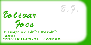 bolivar focs business card